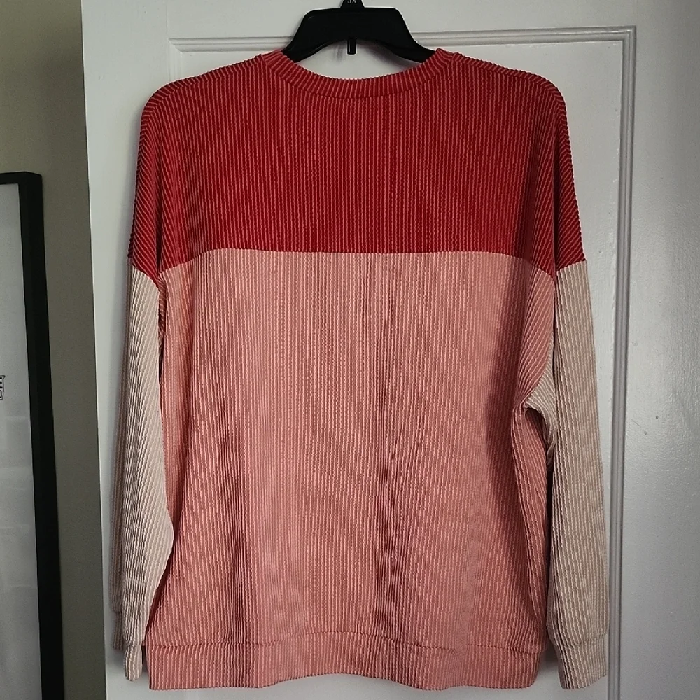 Tri-Colorblock Women's Longsleeve Sweatshirt Style Tops- 2 out of 3 available - Picture 6 of 10